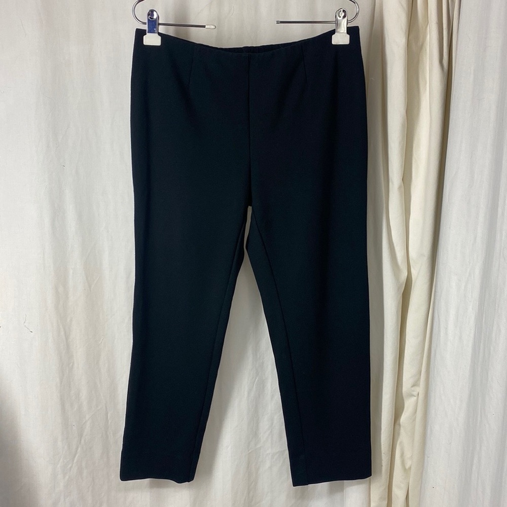 J.Jill MP M P PONTE Slim Leg Back Slit Leg Pants Black Petite Pull On Ankle